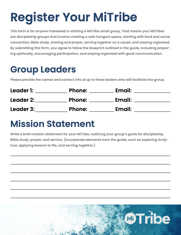 Preview of Register your Tribe